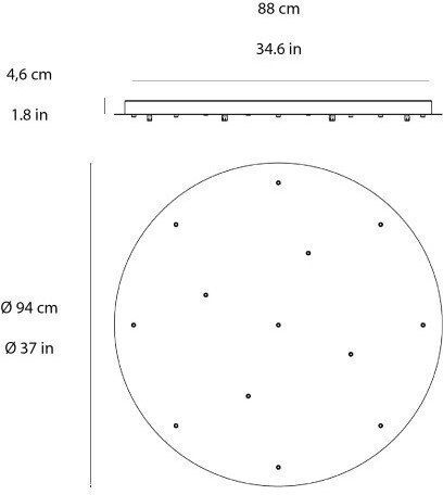Ceiling Rosette 13 Sockets Φ94cm Zafferano Lgr0213 White