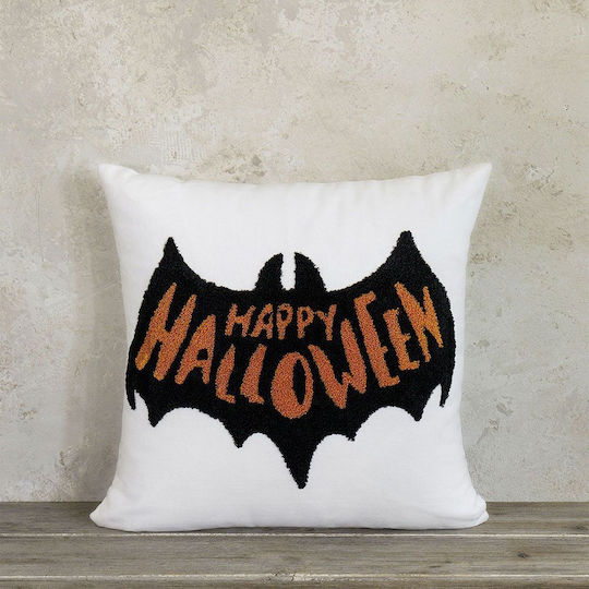 Nima Детска Декоративна Възглавница Happy Halloween Бяла 40x40см
