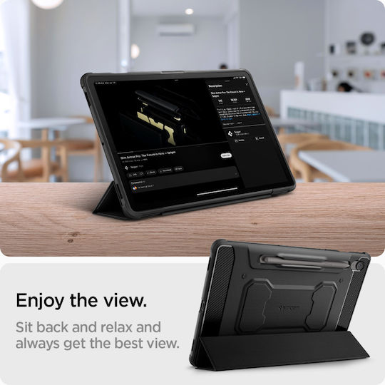 Spigen Rugged Armor Pro Флип капак Устойчив Черен (SAMSUNG GALAXY TAB S10 FE 10.9) ACS09380