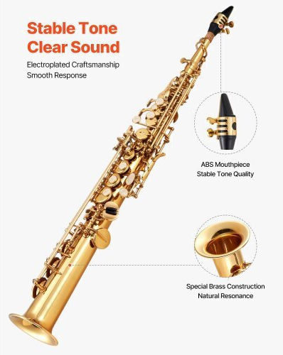 Vevor Soprano Saxophone B Flat Mouthpiece Case Zgsksgyjbdjsst1kc001v0