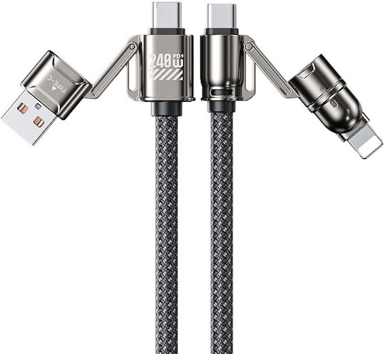 WK Regular la Cablu Lightning 240W Gri 1m
