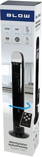 Blow Tower Fan 90W With Remote Control Black