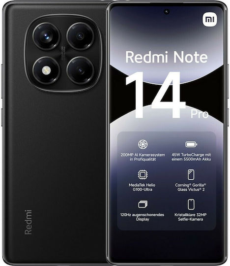 Xiaomi Redmi Note 14 Pro 4G Dual SIM (12GB/512GB) Midnight Black