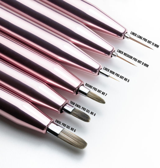 Nail Brush Oval Pro Gel Rose Gold Molly Nails Nr 6