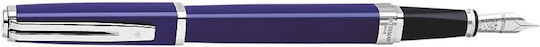 Waterman Exception Slim Blue Fountain Pen S0637100 3501170637104 Fine Nibs 18k