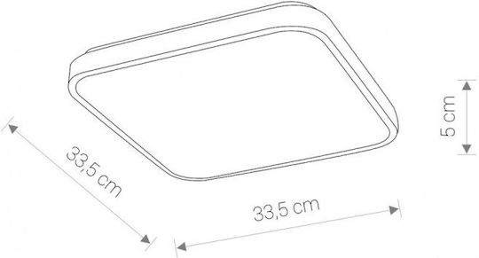 Nowodvorski Квадрат LED Панел 16W с Неутрално бяло Светлина 4000К 33.5x33.5см.