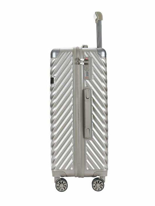 Kourk Medium Hard Metal Suitcase With 4 Wheels Height 67cm