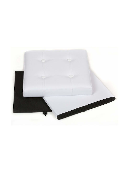 Scaune Suport pentru picioare Cu spațiu de depozitare Tapițat cu Piele Ecologică Alb 38x38x38buc