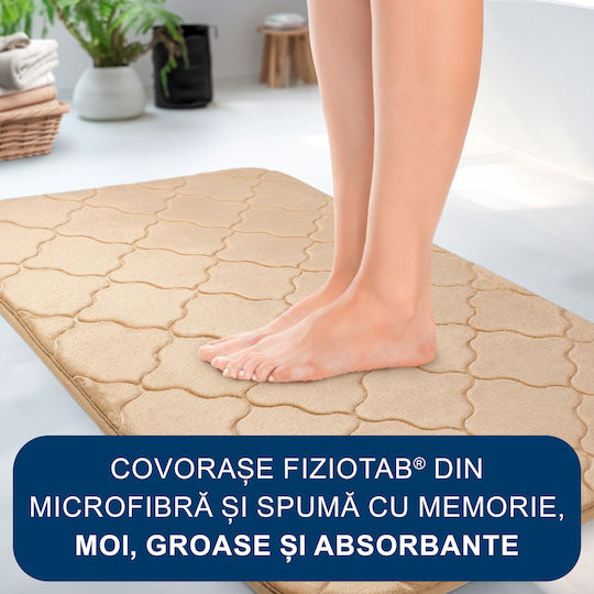 Αντιολισθητικό Σετ Πατάκια Μπάνιου Microfiber Λεκάνης BeigeRug2 Natural Beige 3τμχ