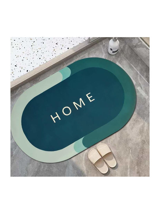 Non-Slip Bath Mat Oval Turquoise/green 77x47.5cm