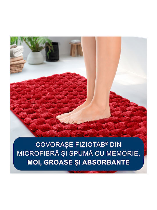 Antiderapant Set Covorașe de Baie Microfibra Toaletă RedRug1 Roșu 3buc