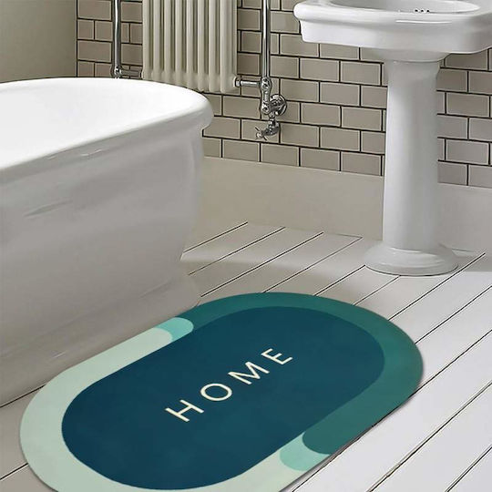 Неслизащо Бански килим Овални Turquoise/green 77x47.5бр