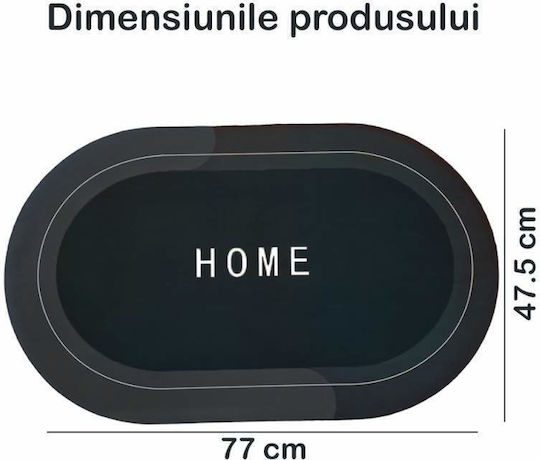 Antiderapant Covoraș de Baie Oval Dark Navy Blue 77x47.5buc