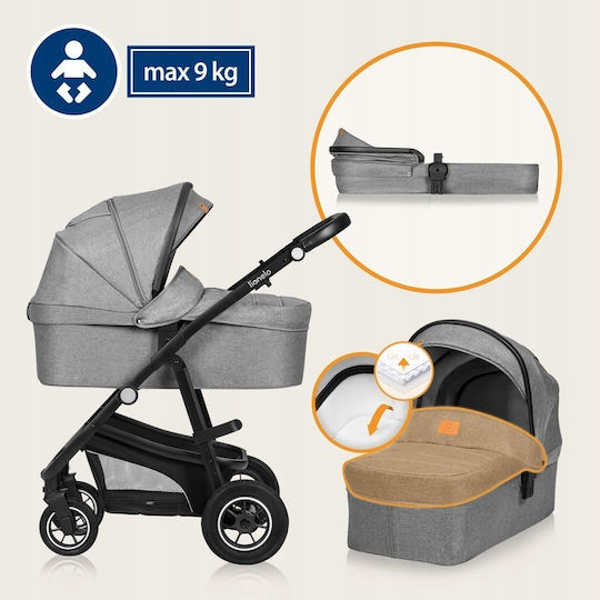 Lionelo Bianca Adjustable 3 in 1 Baby Stroller Suitable from 6+ Months Gray 11kg