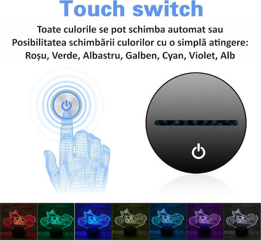 3D LED Night Light Декоративна Лампа 3D илюзия Многоцветен