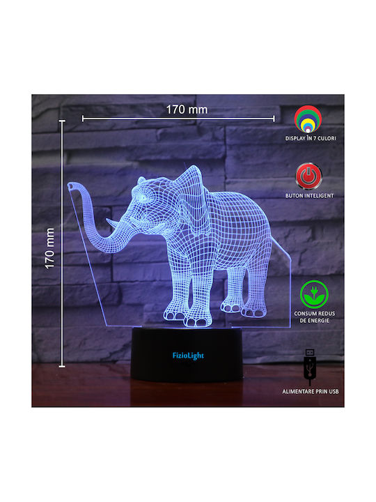 3D LED Night Light Lustră Decorativă Iluzie 3D Gri