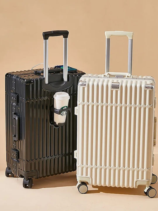 Kourk Medium Hard Pink Suitcase with 4 Wheels Height 69cm