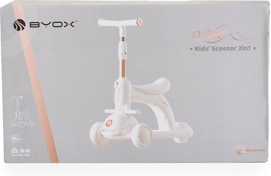 Byox Kids Scooter Velvet Royal 3-Wheel with Seat White
