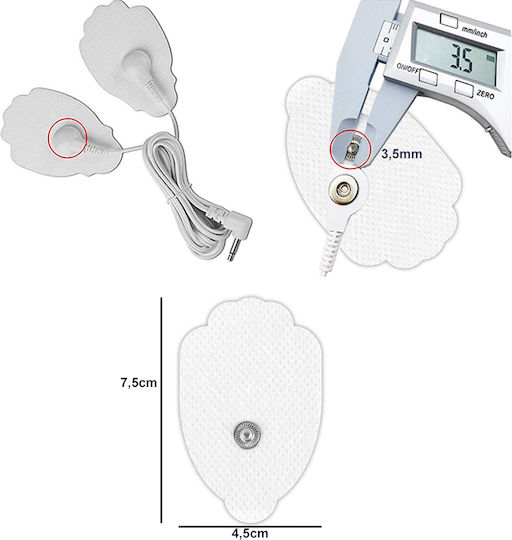 Set 2 Zenifique Medical Electrodes Gel Pads for Electrostimulation Device 7.5 cm x 4.5 cm White