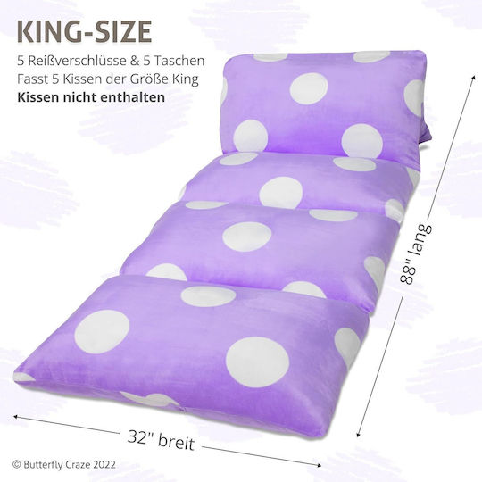 Butterfly Craze Campingkissen Lila Länge 85cm
