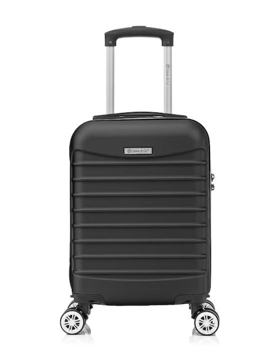 Quasar Line Cabin Travel Suitcase Hard Black with 4 Wheels Height 40cm