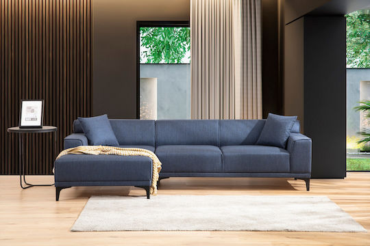 Petra Γωνιακός Καναπές με Αριστερή Γωνία Blue 250x145x69εκ.