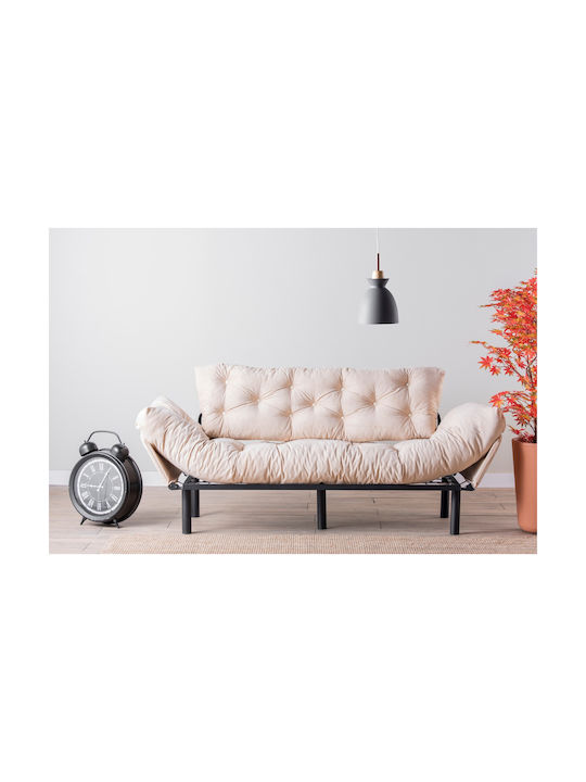 Nitta Τριθέσιος Καναπές Κρεβάτι Cream 185x70x85εκ.