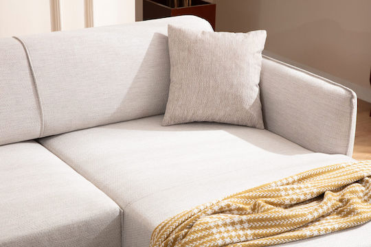 Belissimo Corner Couch with Right Corner Off White 270x140x67 cm
