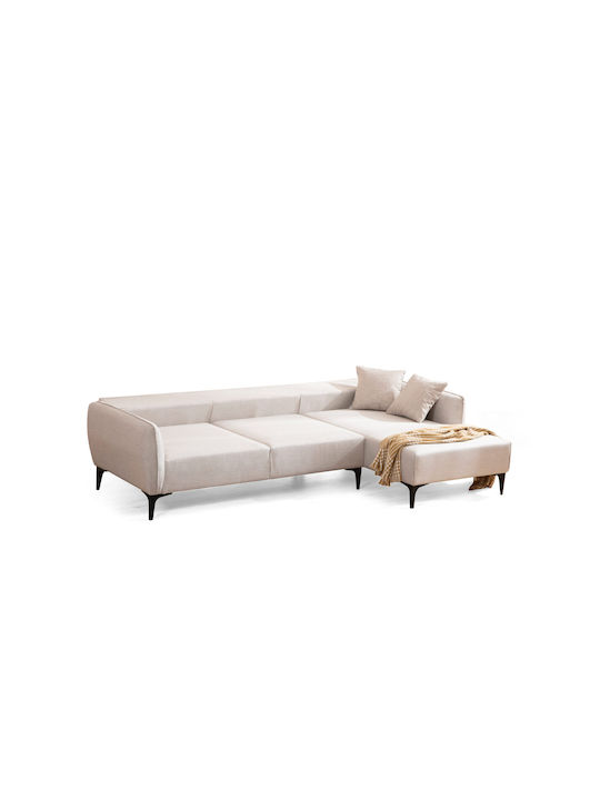 Belissimo Canapea Colțar cu Colțul Din Dreapta Off White 270x140x67 cm