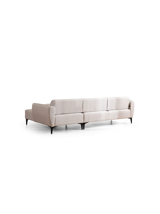 Belissimo Canapea Colțar cu Colțul Din Dreapta Off White 270x140x67 cm