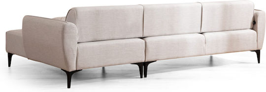 Belissimo Corner Couch with Right Corner Off White 270x140x67 cm
