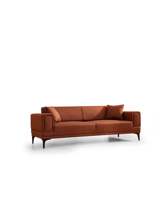 Horizon Триместен Диван Спалня Текстил Червен 230x95x77см