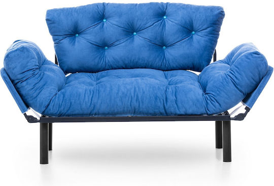 Nitta Canapea Cu Două Locuri Pat Albastru Marin 155x70x85cm