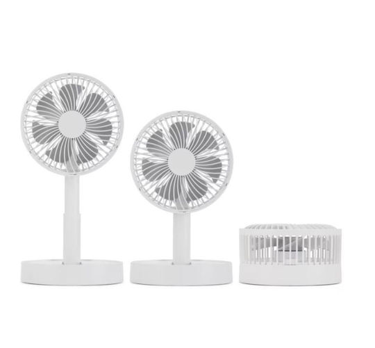 Ventilator de Birou Reîncărcabil Livoo Dom510w 4 Viteze Diametru 15 Cm Baterie 1800 Mah Autonomie 11 Ore Bază Antiderapantă Alb