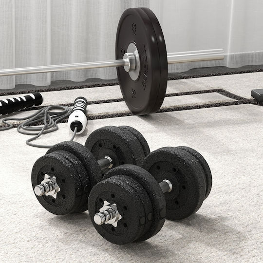 HomCom Αλτήρες Σετ με Μπάρα Συνολικού Βάρους 25kg