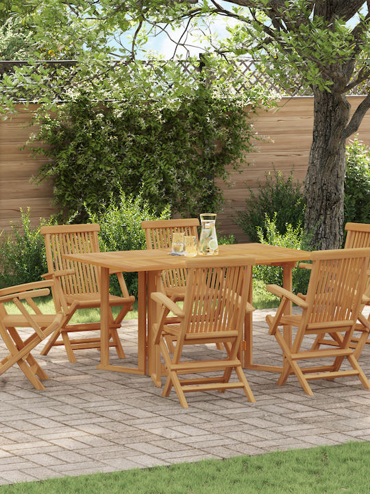 Garten- und Outdoor-Möbelsets Typsatz Speisesaal 7 Stücke Braune