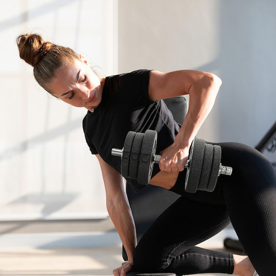 HomCom Αλτήρες Σετ με Μπάρα Συνολικού Βάρους 25kg