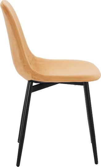 Leonardo Dining Room Velvet Chair Gold 45x47x87cm