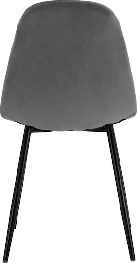 Leonardo Dining Room Velvet Chair Grey 45x53x85cm