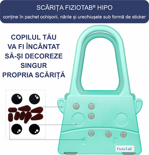 Fiziotab Mâner Scaun Booster Pentru Copii Două Niveluri Suprafață Antiderapantă Baie Bucătărie Hipoalergenic Turcoaz Albastru