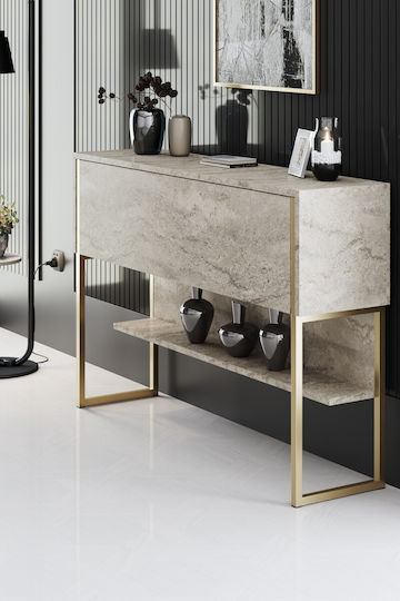 Μπουφές Luxe Travertine - Gold 120x30x80cm