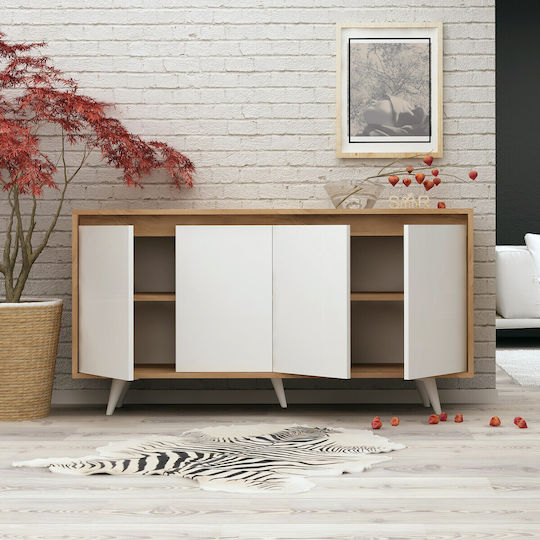 Bufet brown/white 140x40x86cm