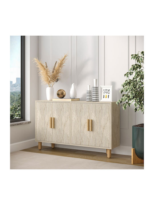 Sideboard Roger Wooden Travertine Beige-oak 120x29.6x73.6cm