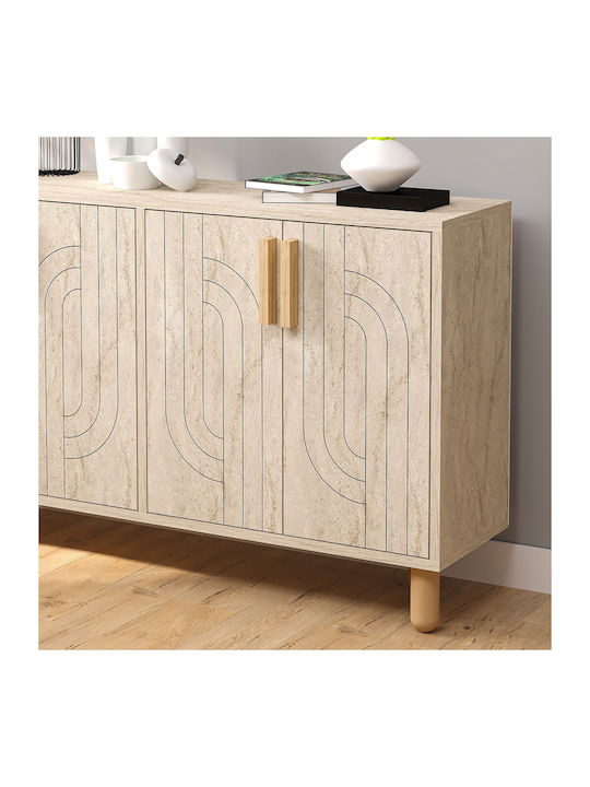 Bufet Rodney Travertine Beige-oak 120x29.6x73.6cm