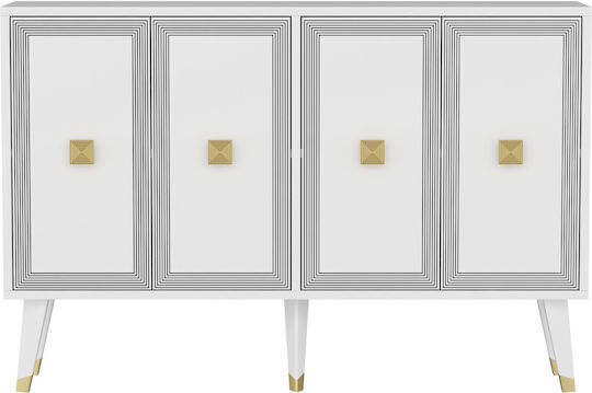 Μπουφές Ansel Ξύλινος White-gold 120x30x80cm