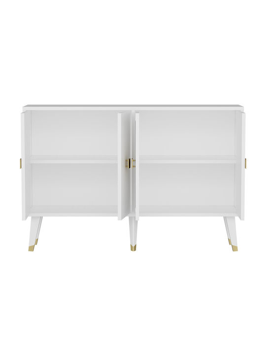 Sideboard Roland Wooden White-gold 120x30x80cm