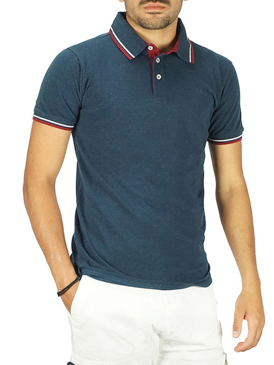 Polo Herrenbluse Kurzarm Marineblaue