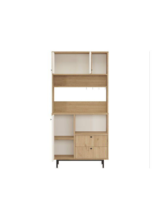 Μπουφές από Ξύλο & Μέταλλο Oak-white 88x35.5x180cm