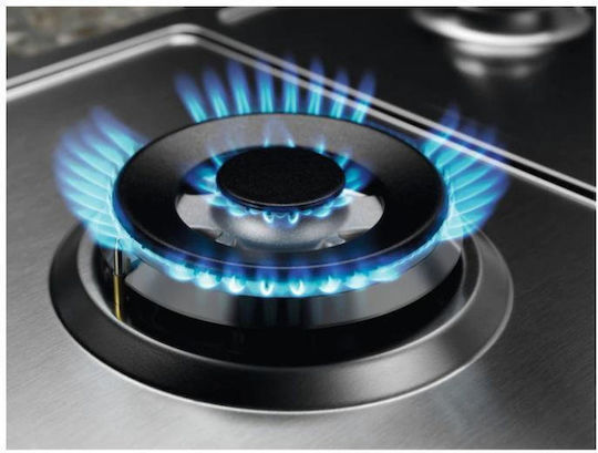 Electrolux Εστία Φυσικού Αερίου Αυτόνομη 59.5x51εκ. Ασημί