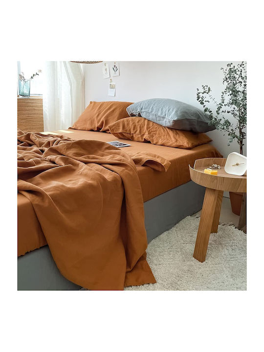 Kotonia Home Σεντόνι Υπέρδιπλο 220x240εκ. Cocoa